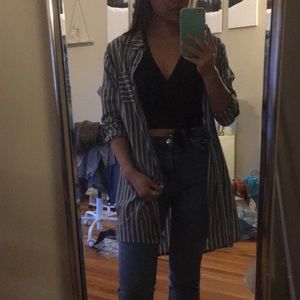 Oversized Striped Button Down (size small petite)
